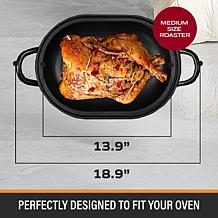 Granitestone 18.5" Oval Ultra Nonstick Roasting Pan with Lid
