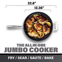 Granitestone 5.5 Qt. Nonstick Jumbo Cooker with Lid and Helper Handle