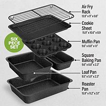 Granitestone 6-Piece Nonstick Stackable Bakeware Set, Gray