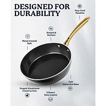 Granitestone Charleston Hammered Black 12'' Nonstick Fry Pan