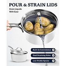 Granitestone Charleston Hammered White 15-Piece Cookware Set