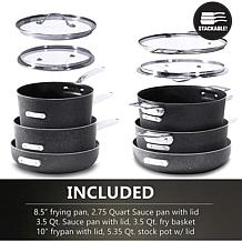 Granitestone Pro 10-Piece Nonstick Stackable Cookware Set