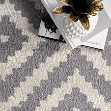 Gray Geometric Wool Rug