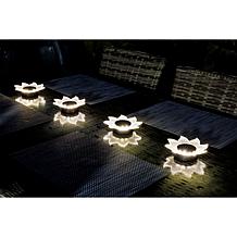 GreanBase Solar Fibre Effect Flower Garden Stakes - Set of 4