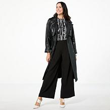 GREY by Jhoan Sebastian Grey Perforated Faux Leather Trench