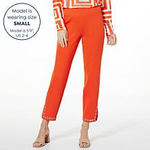 GREY by Jhoan Sebastian Grey Ponte Pant with Grommet Detail