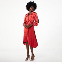 GREY by Jhoan Sebastian Grey Satin Shirt Dress