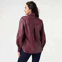 Grey by JSG Faux Leather Shirt