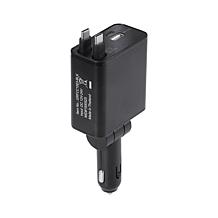 Griffin PowerJolt 4-in-1 Travel Car Charger with Retractable Cables