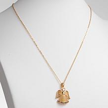 Guardian Angel Filigree Birthstone Pendant with Necklace