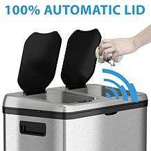 Halo 16-Gallon Sensor Trash Can and Recycle Bin with Wheels