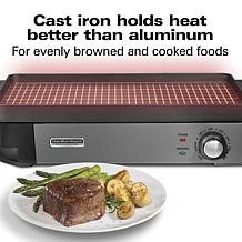 Hamilton Beach Professional Cast Iron 10" x 16" Iron Electric Grill