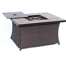 Hanover Orleans 4pc Woven Lounge Set w/Fire Pit Table