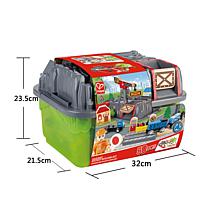 Hape Bucket Builder Set Railway, Train Set in a Bucket - 50 pcs