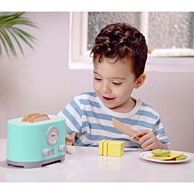 Hape: Ding & Pop-Up Toaster - 15pc Teal Wooden Food Playset