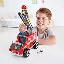 Hape Fire Truck Playset - Wooden Fire Engine with Action Figure