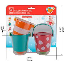 Hape Happy Buckets Set 3 Water Wheel Bath Time Toys
