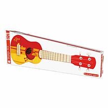 Hape Kid's Wooden Toy Ukulele - 21in Musical Instrument - Red/Yellow