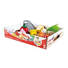 Hape Kitchen Food Playset Cooking Essentials, 10 pc Wooden Toy