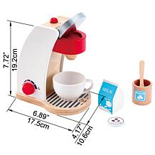 Hape My Coffee Machine - 6 Piece Wooden Kitchen Playset, White