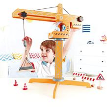 Hape Playscapes Crane Lift Playset, 360 Degree Rotation - Yellow