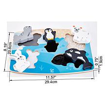 Hape Polar Animal Tactile Puzzle with Textured Coats