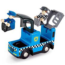 Hape Police Car with Light, Siren & Removable Figurines
