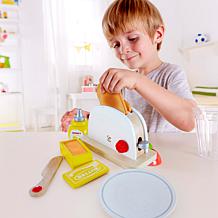 Hape Pop-Up Toaster Set - 7 Piece Wooden Toy Kitchen Playset