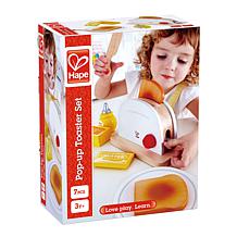 Hape Pop-Up Toaster Set - 7 Piece Wooden Toy Kitchen Playset