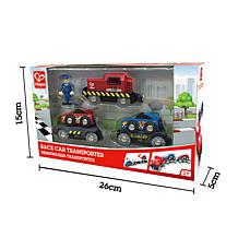 Hape Race Car Transporter - 6 Pc Set, Kid's Loading & Towing Playset