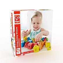Hape String-Along Shapes, 32 Piece Classic Wooden Block Stacking Game