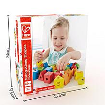 Hape String-Along Shapes, 32 Piece Classic Wooden Block Stacking Game