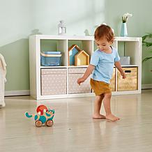 Hape Walk-A-Long Roll and Rattle Kitten, Teal