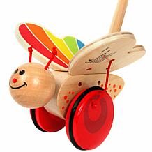 Hape Wooden Push & Pull Butterfly, Red Walking Toy