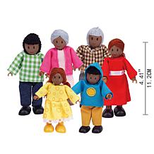 Happy Family Dollhouse Set with 6 African American Dolls