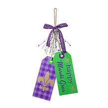 Happy Mardi Gras Wooden Bookmark Door Hanger