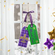 Happy Mardi Gras Wooden Bookmark Door Hanger