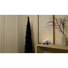 Harvest Lane Halloween 71" Pop-Up Tinsel Tree with 6-Hour Timer