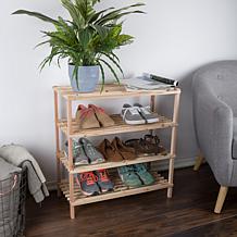 Hastings Home 4-Tier Blonde Wood Shoe Rack