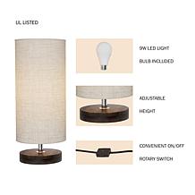Hastings Home Adjustable Cylinder LED Table Lamp - Tan