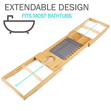 Hastings Home Bamboo Bath Caddy - Natural Wood Bathtub Tray