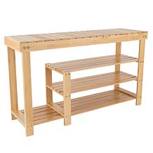 Hastings Home Bamboo Shoe and Boot Organizer Rack - Tan