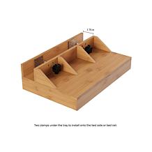 Hastings Home Bedside Shelf with Eco-friendly Bamboo Modern Clamp 