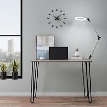 Hastings Home Clamp-On Architect Lamp w/ Dimmable LED - Silver