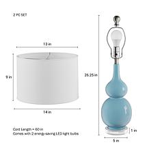 Hastings Home Gourd Ceramic LED Table Lamp 2-Pack