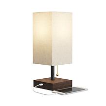 Hastings Home Minimalist LED Lamp with USB Port - Tan-Brown