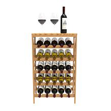 Hastings Home Rustic Space-Saving Wine Rack - Brown