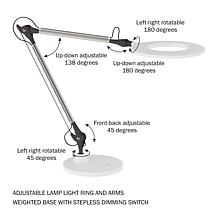 Hastings Home Swing Arm Desk Lamp-Dimmable LED - Silver