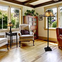 Hastings Home Tiffany Style Dual Light LED Floor Lamp - Multicolor