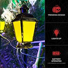 Haunted Hill Farm 1-Ft. Lantern Stakes with Lights, Set of 6